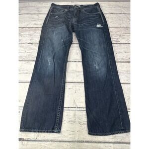 BKE Carter Boot  Blue Jeans Womens 32R Medium Dark Wash Distressed